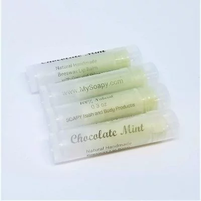 Natural Beeswax Lip Balm "Chocolate Mint"
