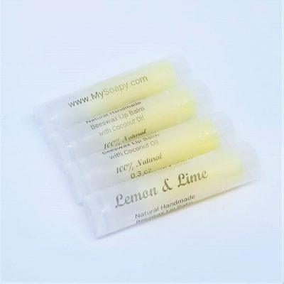 Natural Beeswax Lip Balm "Lemon and Lime"